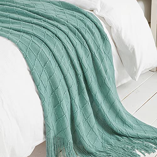 Dark Cyan Throw Blanket 60x80 Inch Knitted Soft Throw Sofa Blanket (Dark Cyan / 60"x80")
