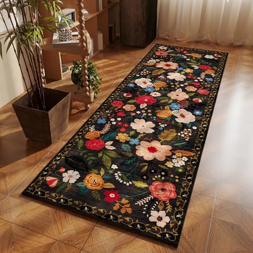 Runner Rug 2x6 Washable (Black / 2' x 6' (Rectangular))
