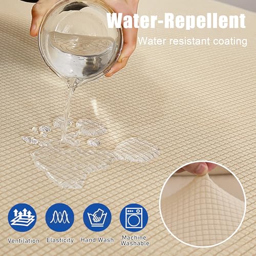 Water Repellent Sofa Cushion Slipcovers (Medium / Ivory)
