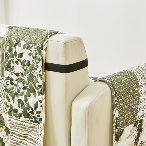 Reversible Patchwork Sofa Cover (Sofa / Patchwork - Olive / Brown)