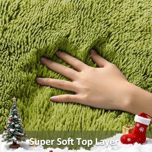 Green Rug Grass Area Rugs for Bedroom (7- Green / 4' x 6' (Rectangular))