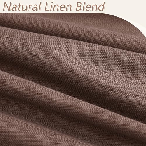 100% Blackout Linen Curtains 84 Inch Long for Bedroom 2 Panels