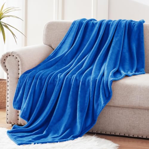 Soft Fleece Throw Blanket for Couch (Cobalt Blue / Throw (50" x 60"))