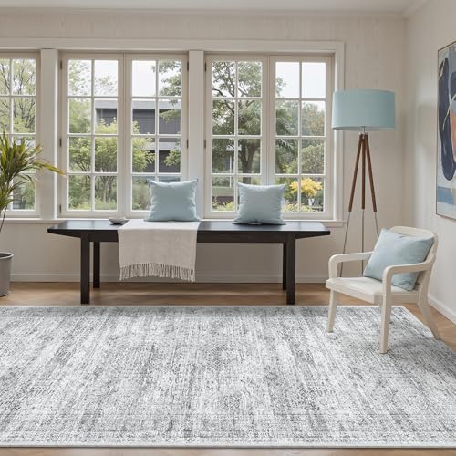 Washable Hallway Runner Rug 4x10 Kitchen Entry Rugs Non (Grey / 4' x 10' (Runner))