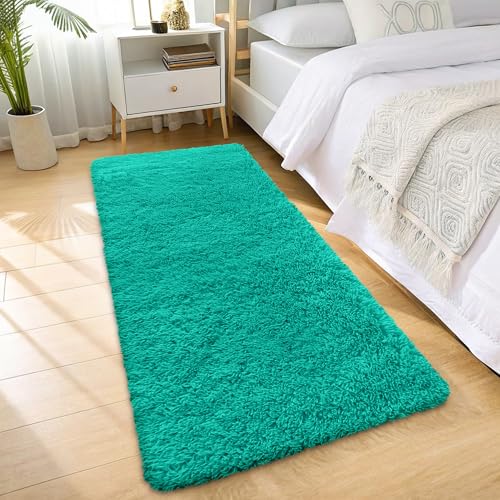 2x6 Machine Washable Runner Rugs for Hallway (2x6 Ft / Teal Green)