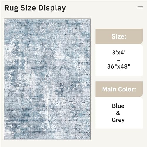 Abstract 3x4 Rugs (Blue/Grey / 3' x 4' (Rectangular))