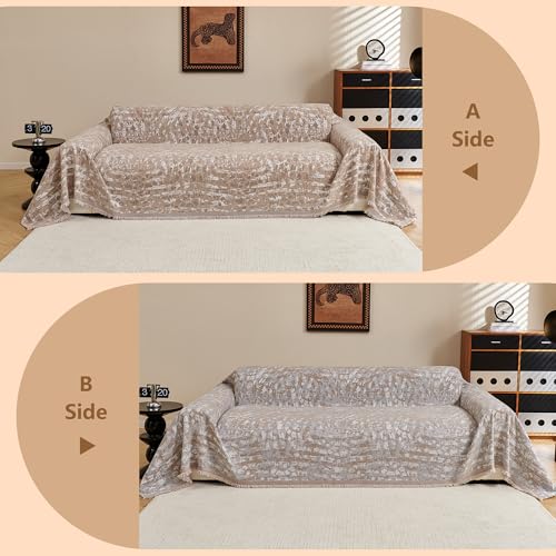 Couch Covers for 3 Cushion Couch Sofa (71" x 118" / 7# Khaki Blur Mottling)