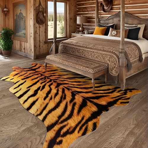 Premium Tiger Print Rug (5'2" X 6'3" (Irregular) / Classic Tiger)