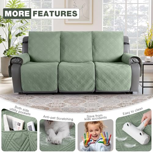 100% Waterproof Recliner Sofa Cover (Sage Green / 3 Seater Standard)