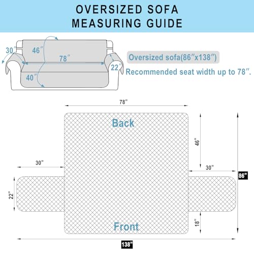 Oversized Sofa Cover for 3 Cushion (Burgundy/Camel / Sofa Xl - Xl Large (78"))