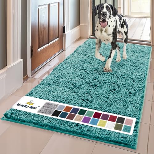 Super Water Absorbent Door Mat Indoor (Teal / 24" x 120")