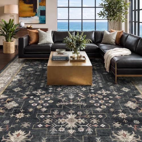 Boho Dining Room Rugs for Under Table (6' x 9' (Rectangular) / Ashen / Multi)