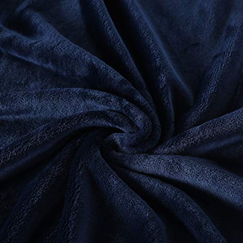 Large Flannel Fleece Throw Blanket (60"x80" / Navy)