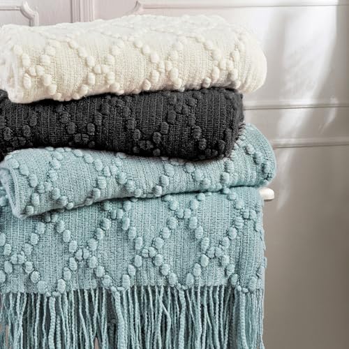 Black Throw Blanket 50 x70 Inch Jacquard Throw Knitted Blanket (Jacquard-black / 50"x70")