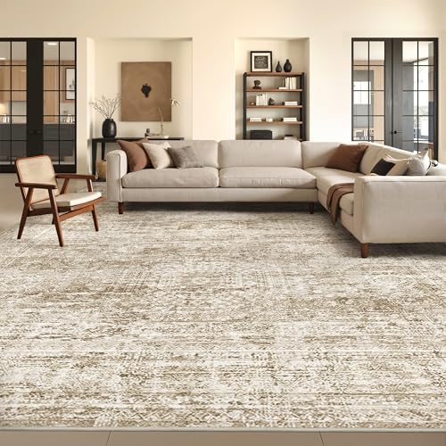 8x10 Area Rugs for Living Room (Brown/Ivory / 8' x 10' (Rectangular))