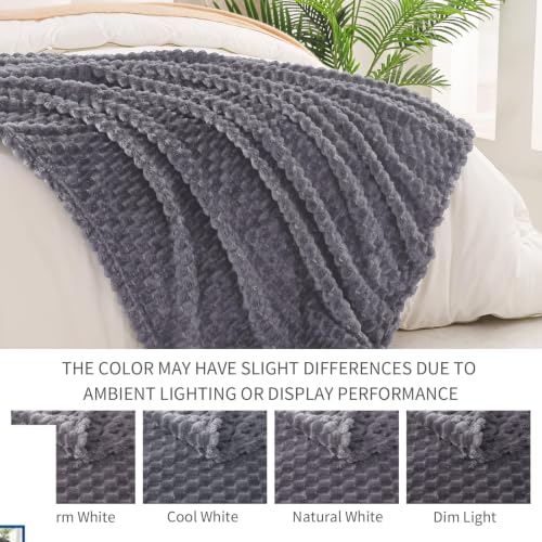 3D Fleece Queen Size Blanket for Bed (Dark Grey / Queen ( 90x90 IN ))