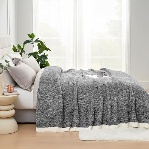Super Soft & Reversible Heather Black Throw (Heather Black / Twin (60"x80"))