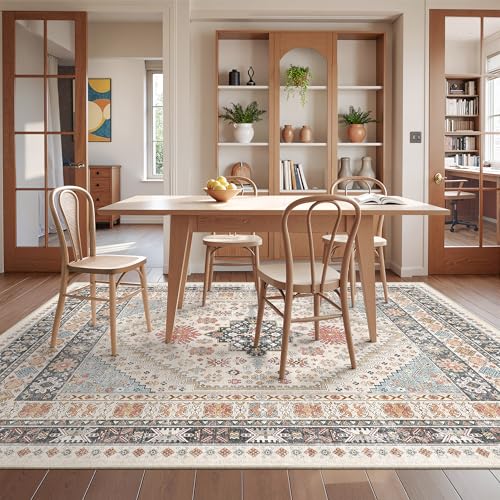 Area Rugs 5x7 Washable Rugs for Living Room (Blue/Red/Multi / 5' x 7' (Rectangular))