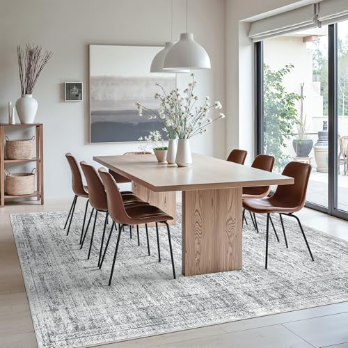 Washable Area Rug 8x10 Large Soft Grey Rugs for Living Room (Grey / 8' x 10' (Rectangular))