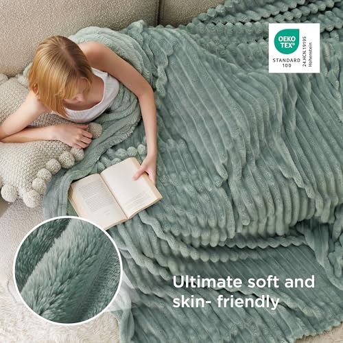 Soft Cal Size Blanket for Bed Sage Green 102"x96" (Sage Green / California King)