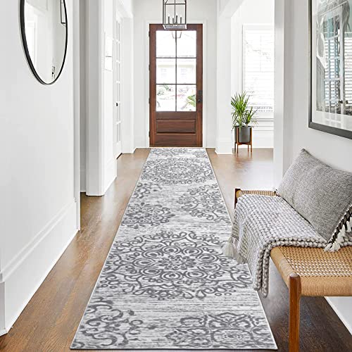 HEBE Hallway Runner Rug 2'x10' (Grey / 2' x 10' (Rectangular))