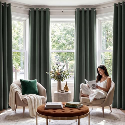 Dark Mallard Blackout Curtains for Baby Room 52" x 84" 2 Panels (Dark Mallard / 52"W x 84"L (Pack of 2))