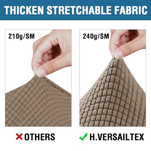 4 Piece Stretch Sofa Covers for 3 Cushion Couch Covers for Living Room Furniture Slipcovers (Large / Macchiato)