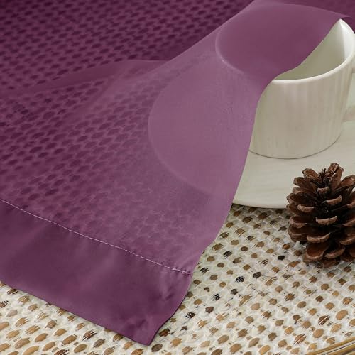 Plum Purple Sheer Curtains 84 Inches Long 2 Panels (40"W x 84"L (Pack of 2) / Plum)