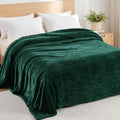 Fuzzy Plush Fleece Bed Blanket Twin XL Size (Forest Green / 90x66 IN)