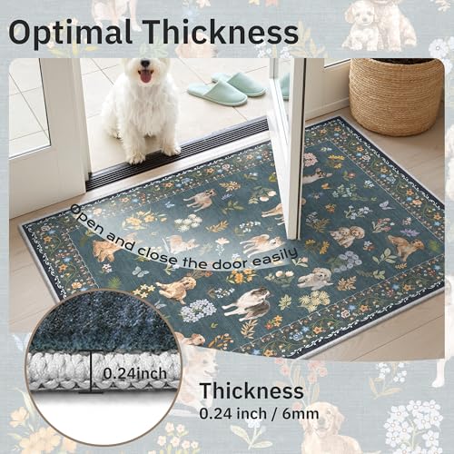 Dog 6x9 Area Rugs for Living Room (Dog/Navy Blue / 6' x 9' (Rectangular))