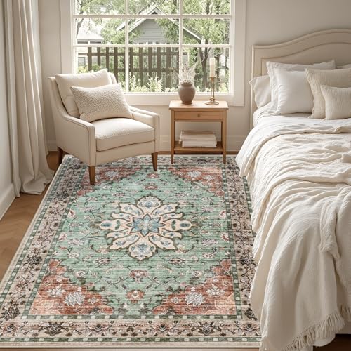 6x9 Area Rugs Living Room (Brown Green / 6' x 9' (Rectangular))