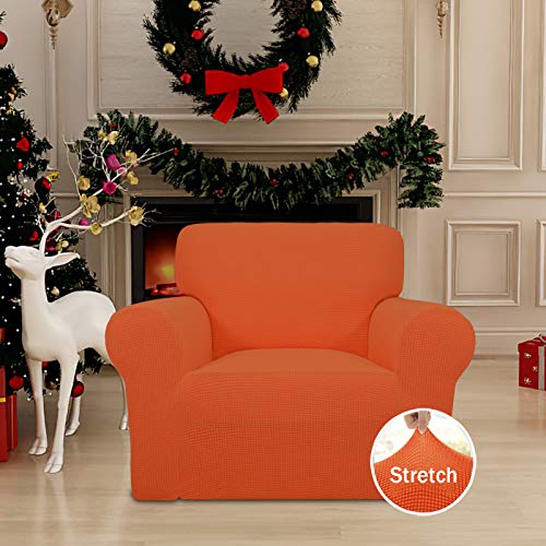 Stretch Chair Slipcover with Arm Washable Orange (Small Chair / Orange)