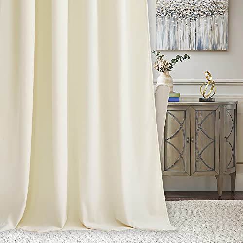 Velvet Curtains 102 inches Long (Ivory / 52"W x 102"L (Pack of 2))