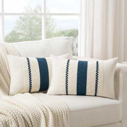 Set of 1 Boho Teal Lumbar Decorative Throw Pillow Cover 12x20 Inch for Couch Bed Sofa Chair (20" x 12" (Pack of 1) / Teal)