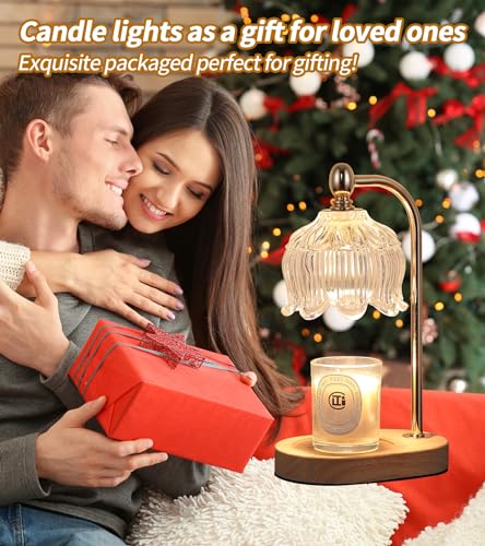 Candle Warmer Lamp with Timer and Dimmer (Gold ‎flower)