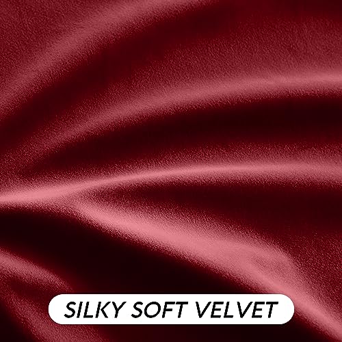 Red Velvet Blackout Curtains 96 inches for Bedroom Living Room (Red / 52"W x 96"L (Pack of 2))