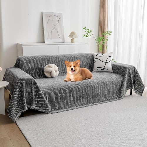 Couch Covers for Sofa (71" x 118" / 9# Lines Dark Grey)