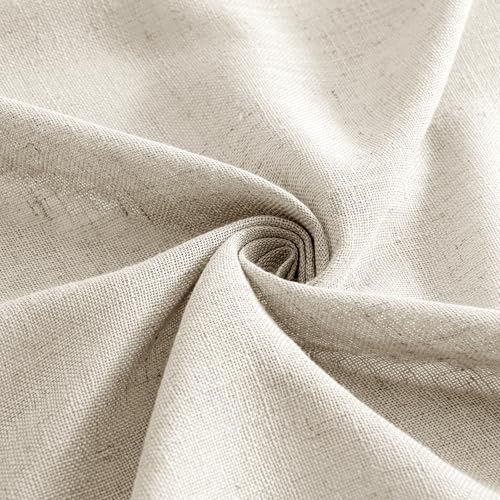 Cream Linen Curtains 52x108 Inches Long for Bedroom and Living Room (52"W x 108"L (Pack of 2) / Cream)
