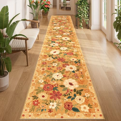 2x12 Washable Runner Rug (Orange / 2' x 12' (Rectangular))