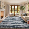8x10 Ft Extra Large Shag Rugs for Living Room (Dd Blue 4sm02 / 8' X 10' (Rectangular))