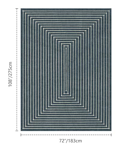 Washable 6x9 Area Rugs for Living Room Modern Abstract Rug (Prussian Blue / 6' x 9' (Rectangular))