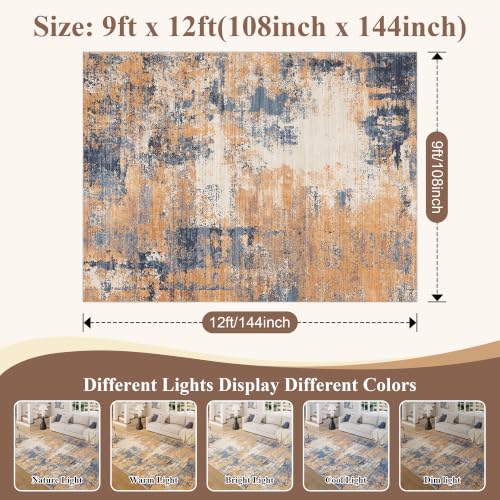 9x12 Area Rug (Orange/Blue / 9' x 12' (Rectangular))