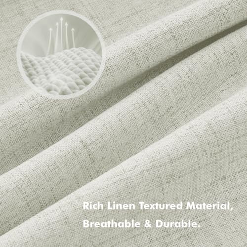 100% Blackout Linen Curtains 42 x 72 Inch Light Beige 2 Panels (Light Beige / 42"W x 72"L (Pack of 2))