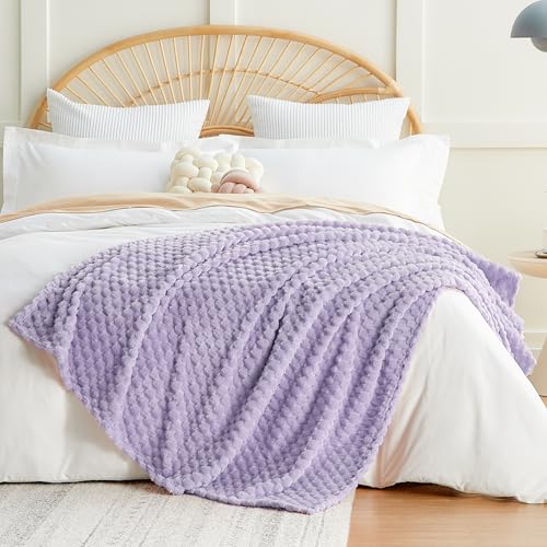 Turtle Shell Throw Blanket Light Purple for Couch Gentle Soft (Light Purple / Throw)