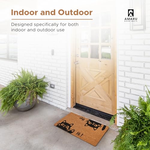 Coir Welcome Mat (Hi-bye Cat / 24x36)