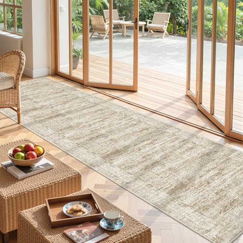 2x10 Runner Rug Non Slip (Brown/Ivory / 2' x 10' (Runner))