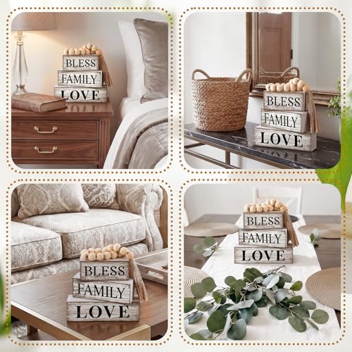 4 Pcs Farmhouse Table Decor (Bless)