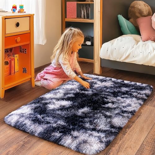 Small Rugs for Bedroom (3' x 2' (Rectangular) / Black White)