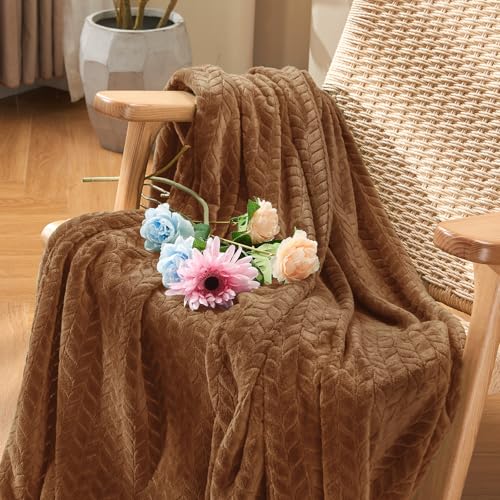Chocolate Brown Fleece Throw Blanket for Couch (Chocolate Brown / Throw/Travel-50x60 IN)