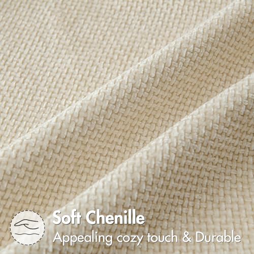 Decorative Couch Throw Pillow Covers 20x20 Inch Neutral Cream 2 Pack (20" x 20" (Pack of 2) / Cream)